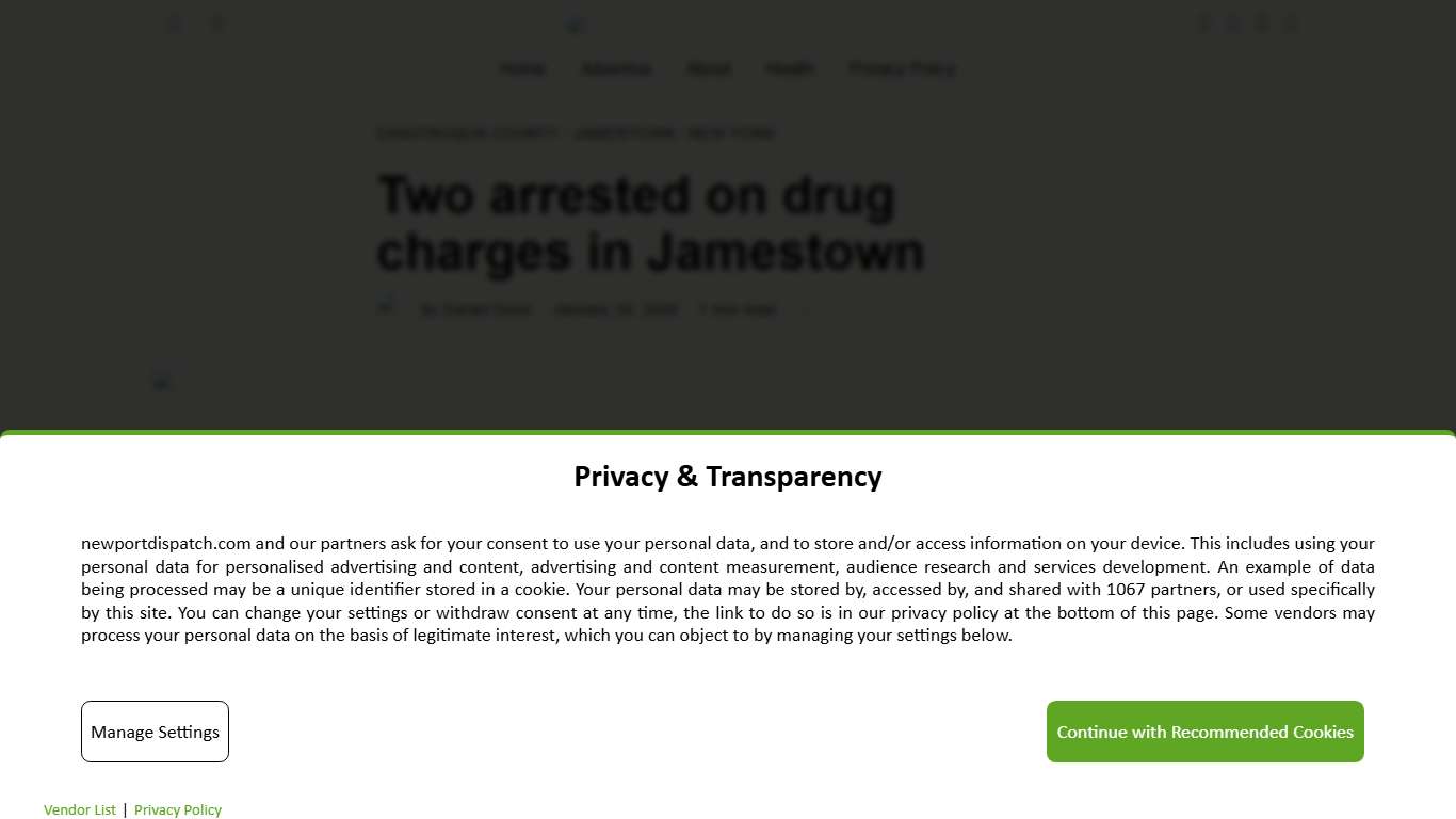 Two arrested on drug charges in Jamestown - Newport Dispatch
